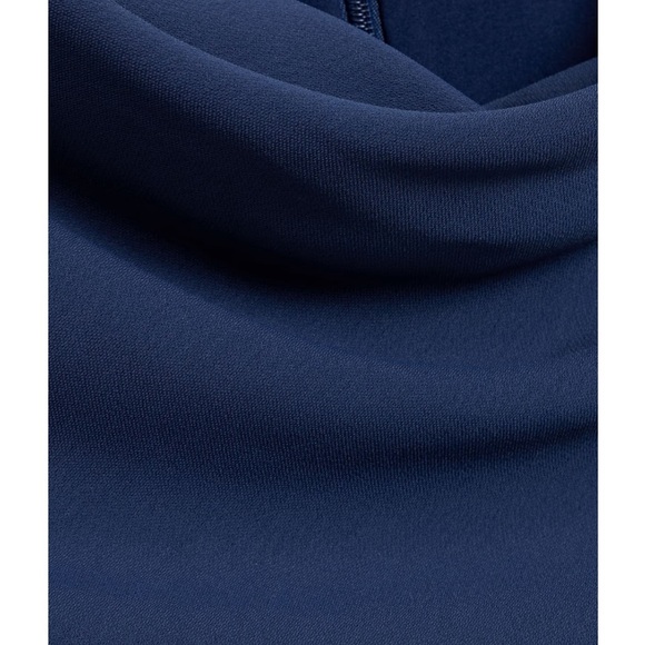 Badgley Mischka Women's Cowl Neck Flutter Sleeve Jumpsuit Navy Blue Size 4 - Picture 16 of 16